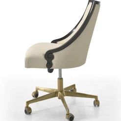 Sedia da ufficio Astoria in pelle bianca