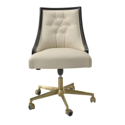 Sedia da ufficio Astoria in pelle bianca