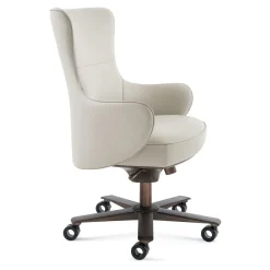 Sedia da Ufficio Genius in Pelle Bianca