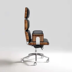 Sedia da Ufficio Girevole Armadillo/1 in Pelle Nera