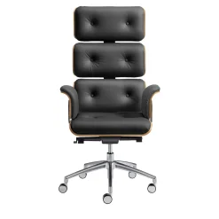 Sedia da Ufficio Girevole Armadillo/1 in Pelle Nera