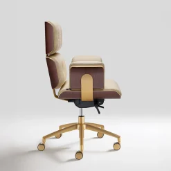 Sedia da ufficio girevole Armadillo/2 oro e beige