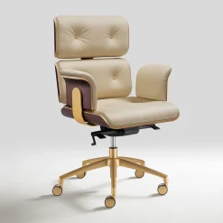 Sedia da ufficio girevole Armadillo/2 oro e beige