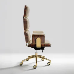 Sedia da ufficio girevole Armadillo/1 oro e beige