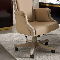 Sedia da Ufficio Girevole Beige della Collezione Studio Privè