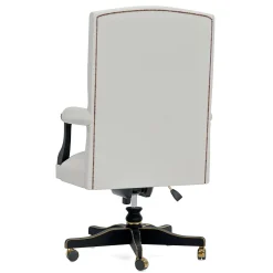 Sedia da ufficio girevole in pelle e legno della Collezione Studio Privè