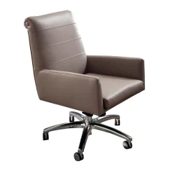 Sedia da ufficio in pelle grigia Guest