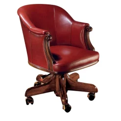 Sedia da ufficio in pelle rossa