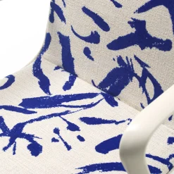Sedia da ufficio L-Air imbottita bianca e blu