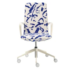 Sedia da ufficio L-Air imbottita bianca e blu