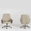 Sedia da Ufficio Presidenziale Luxor in Pelle Beige