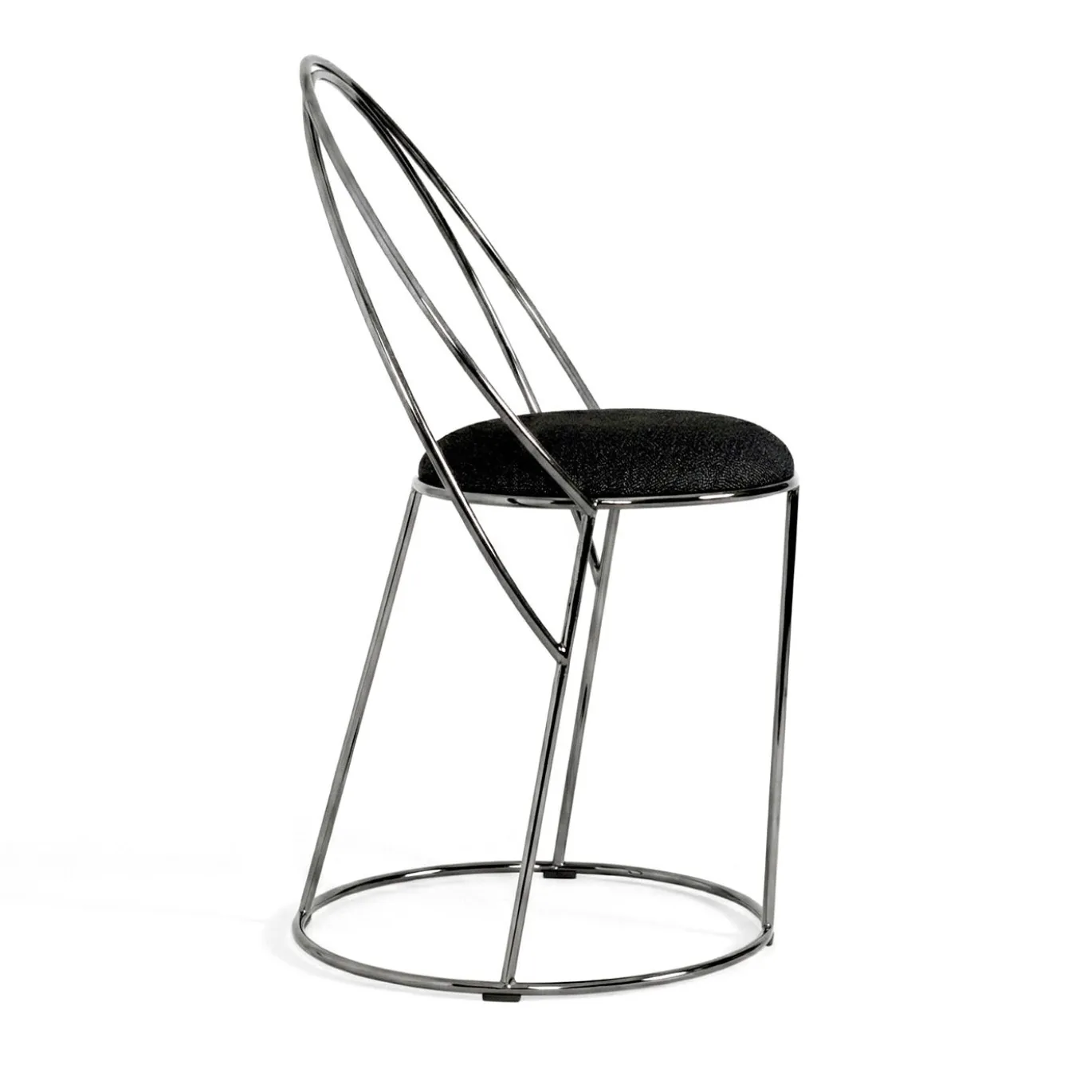 Sedia decorativa Alis in metallo con finitura Ultrablack