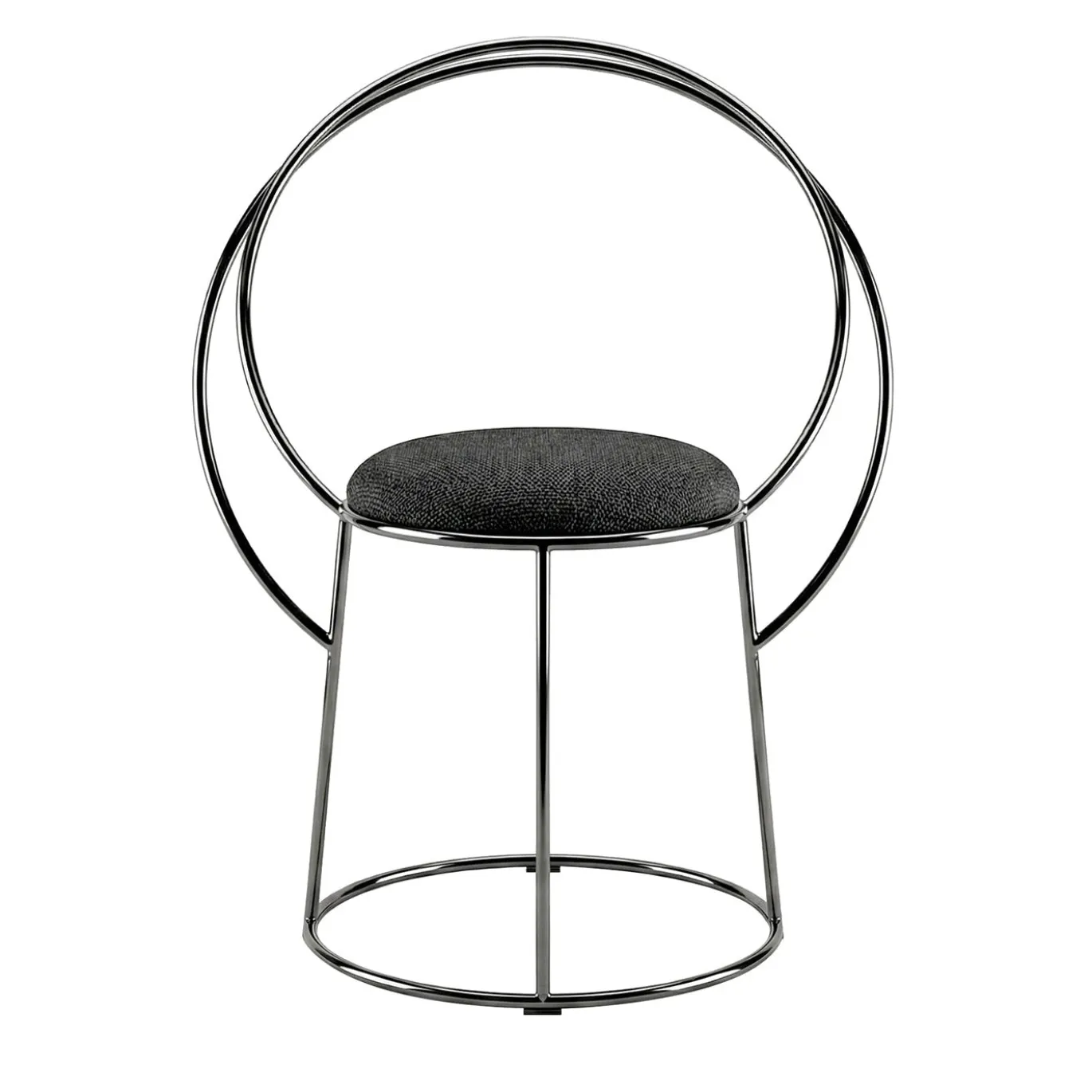 Sedia decorativa Alis in metallo con finitura Ultrablack