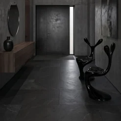 Sedia decorativa Y in fibra di vetro nera