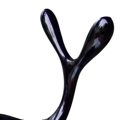 Sedia decorativa Y in fibra di vetro nera