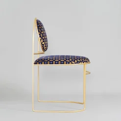 Sedia Ducale RO blu e oro