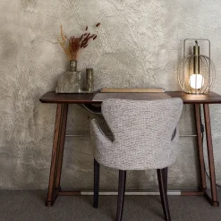 Sedia Elektra in pelle beige