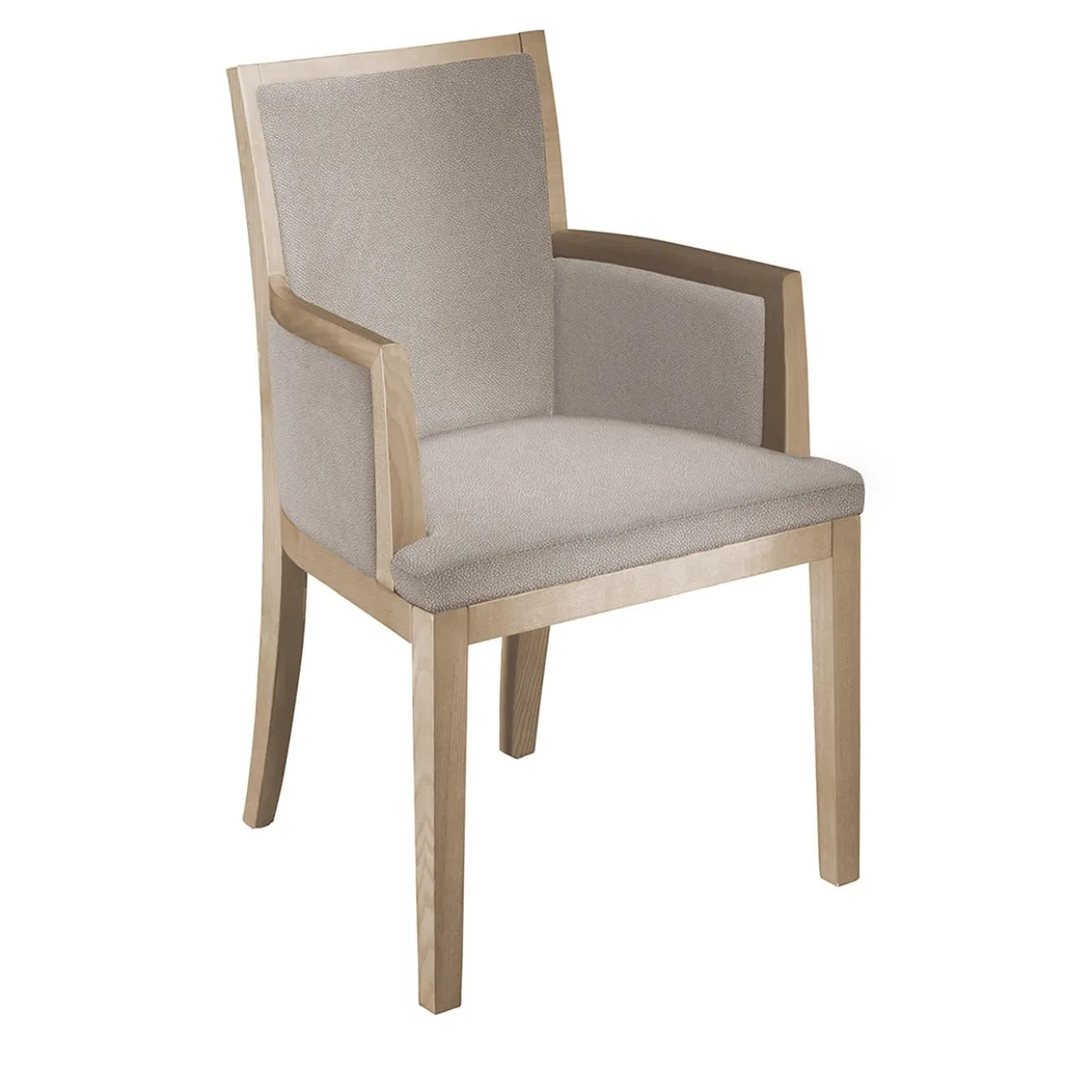 Sedia Elem in legno di frassino beige e pelle crema e caramello