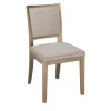 Sedia Elem in legno di frassino beige e pelle crema e caramello