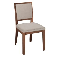 Sedia Elem in legno di noce marrone e crema e caramello