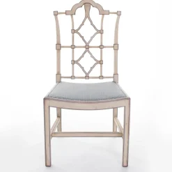 Sedia Faenza bianca con contorno argento