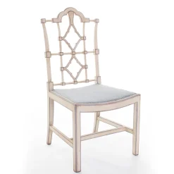 Sedia Faenza bianca con contorno argento