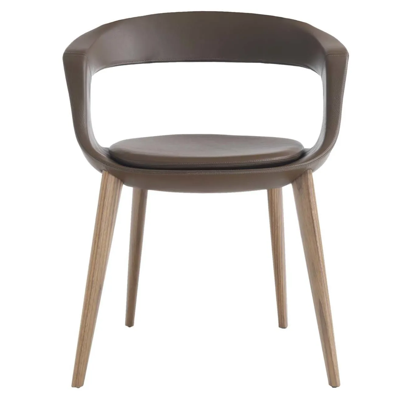 Sedia Frenchkiss con schienale basso e gambe in legno di Stefano Bigi