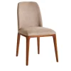 Sedia Frida In Tessuto Beige E Legno Di Ciliegio