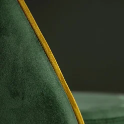Sedia Frida in velluto verde con gambe in bronzo