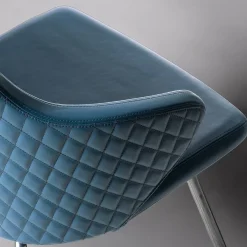 Sedia Giox F50 in pelle blu