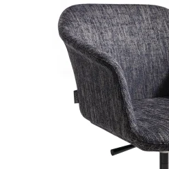 Sedia Girevole Eva in Tessuto Blu Calvino