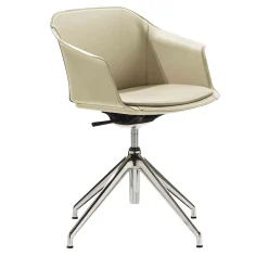 Sedia girevole in pelle Eva