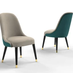 Sedia Gwenda grigio e blu pavone