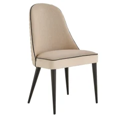 Sedia Hampton In Tessuto Beige E Legno Nero