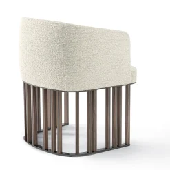 Sedia Hero a schienale basso con base in noce