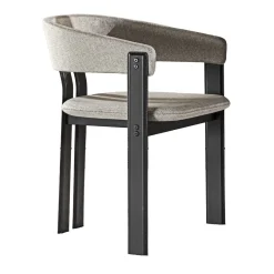 Sedia Igea Arm in tessuto grigio