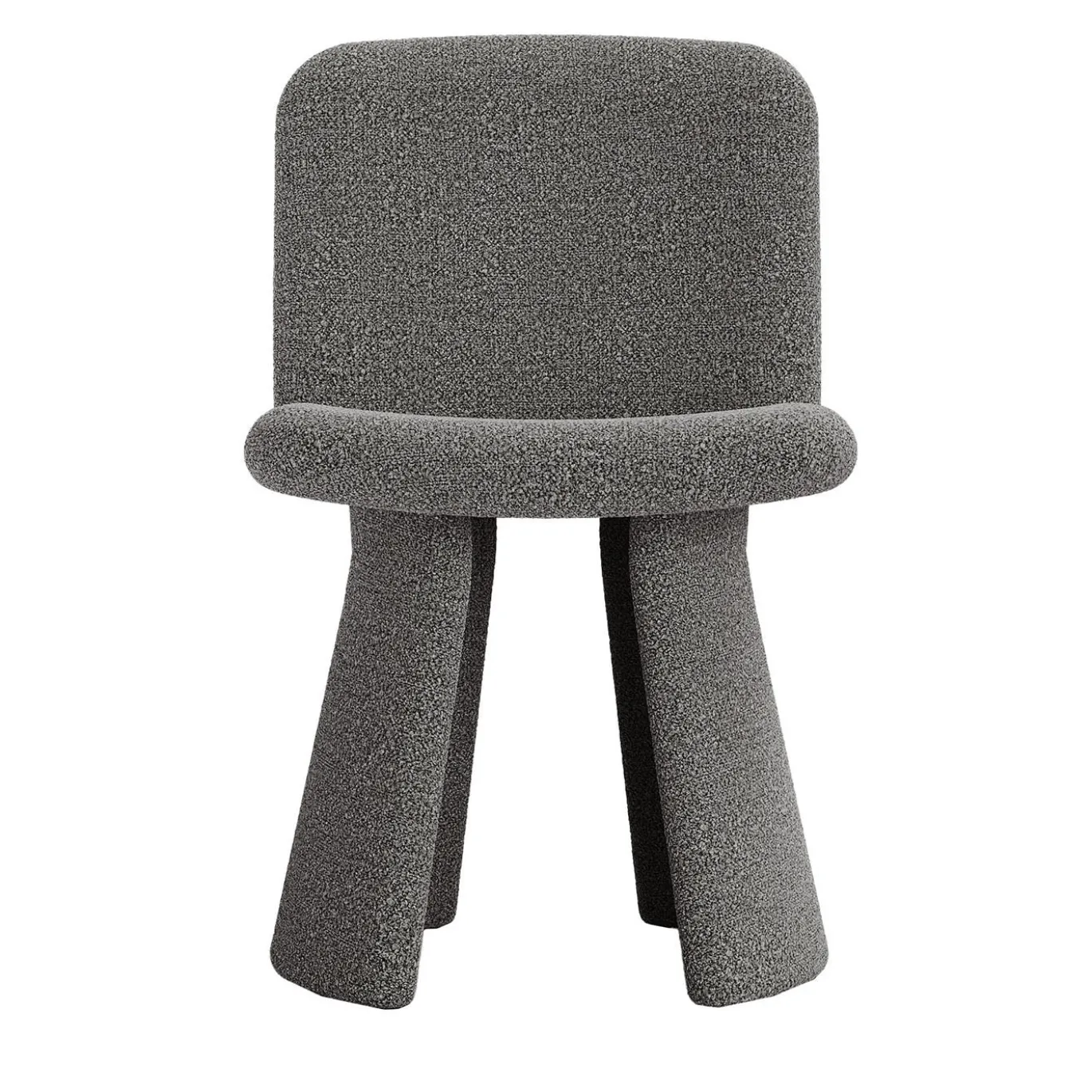 Sedia Ila in tessuto bouclé grigio