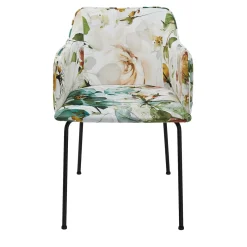 Sedia Imbottita con Motivo Fiori e Foglie