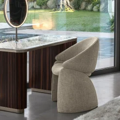 Sedia imbottita Luxor grigia