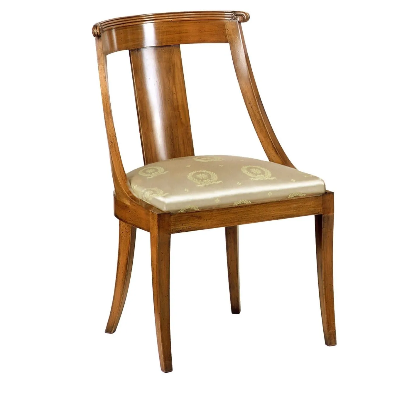 Sedia in ciliegio con cuscino in stile Impero francese