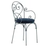Sedia in ferro battuto blu ardesia con braccioli Inbloom