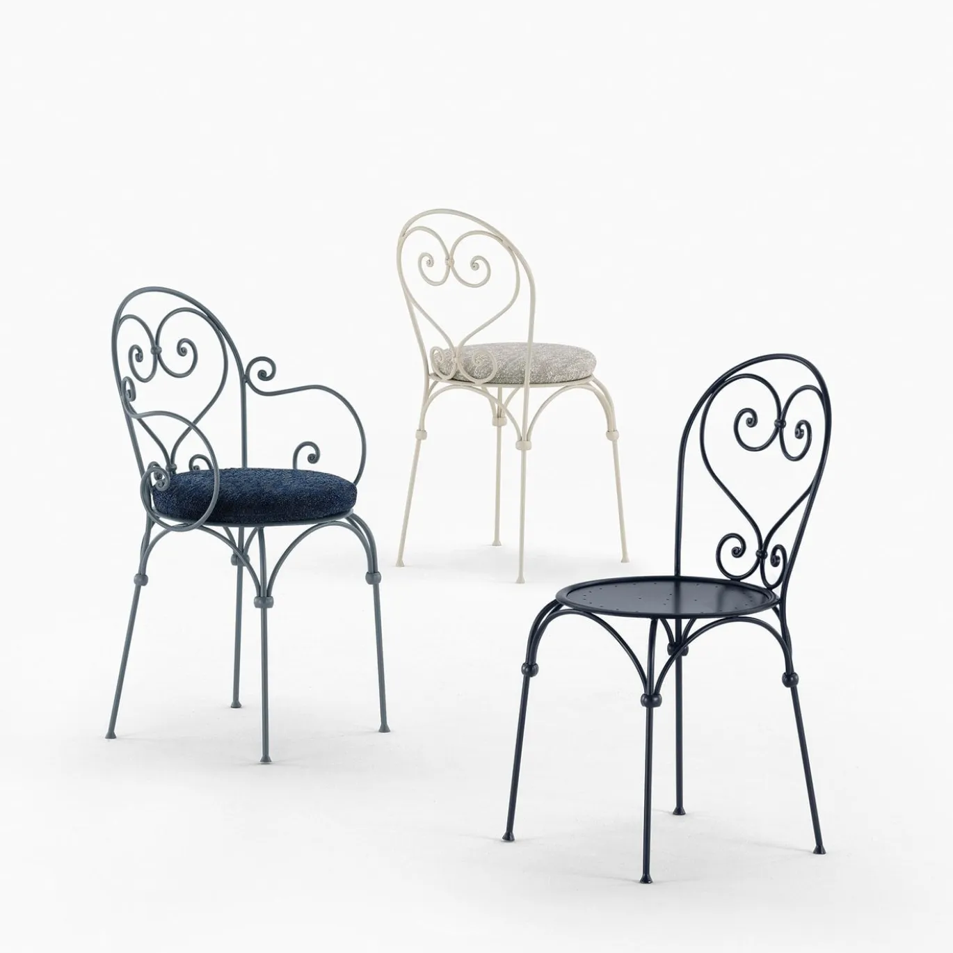 Sedia in ferro battuto blu Inbloom