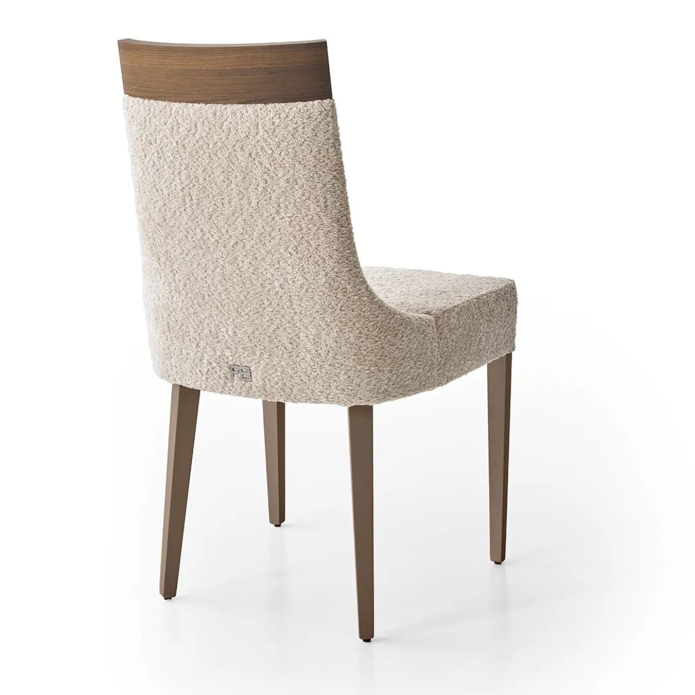 Sedia in legno di rovere con rivestimento in Bouclè Oyster Privilege