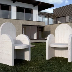 Sedia in Marmo Travertino Portici