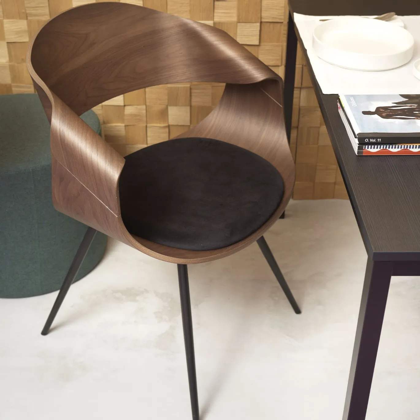 Sedia in noce marrone Canaletto Chantal con cuscino
