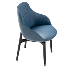 Sedia in pelle blu
