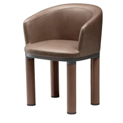 Sedia in pelle marrone Bold di Elisa Giovannoni