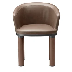 Sedia in pelle marrone Bold di Elisa Giovannoni