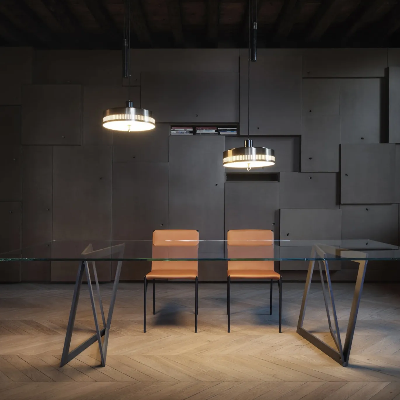 Sedia in pelle naturale Tout Le Jour di Marc Thorpe