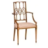 Sedia in stile Hepplewhite in palissandro e faggio con braccioli